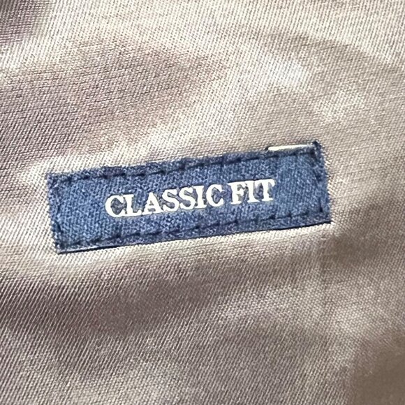 Joseph & Feiss Gold Mens Plaid Blazer Classic Fit 44R Wool Blend Gray Career - Picture 16 of 16